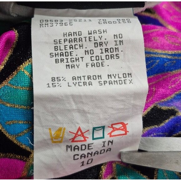 Jantzen VTG 80's 90's One Piece Swimsuit Bright Tropical Print SZ 10 Made Canada - Picture 6 of 7